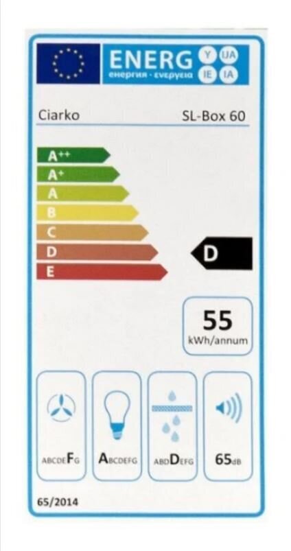 Ciarko SL-BOX 60 hinta ja tiedot | Liesituulettimet | hobbyhall.fi