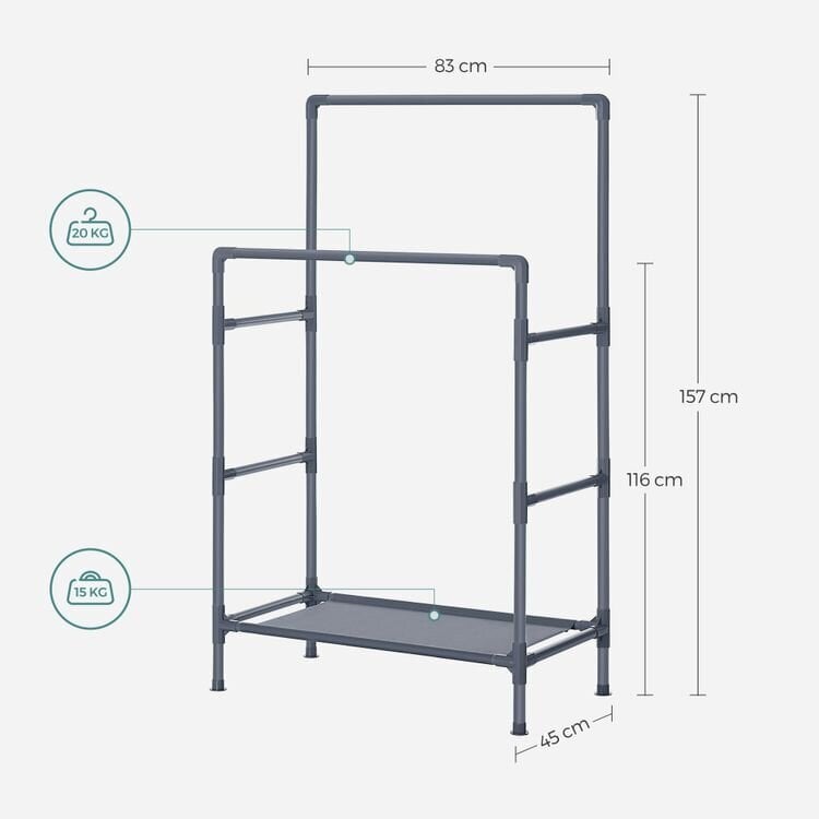 Metallinen vaaterekki hinta ja tiedot | Naulakot | hobbyhall.fi