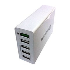 Swissten Qualcomm 3.0 QC Smart IC Premium matkalaturi USB 5x 2.1A / 50W valkoinen hinta ja tiedot | Puhelimen laturit | hobbyhall.fi