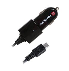 Swissten Premium -autolaturi 12 / 24V / 1A, musta mikro-USB-kaapeli hinta ja tiedot | Puhelimen laturit | hobbyhall.fi