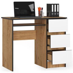 Akord A-6 90 työpöytä, ruskea/valkoinen hinta ja tiedot | Tietokonepöydät ja työpöydät | hobbyhall.fi