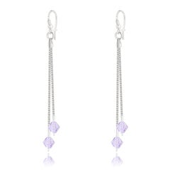 Korvakorut Bicone Silver Drop, Light Amethyst hinta ja tiedot | Korvakorut | hobbyhall.fi