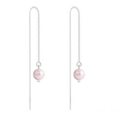 Hopeakorvakorut Chain Pearl, Pastel Rose hinta ja tiedot | Korvakorut | hobbyhall.fi