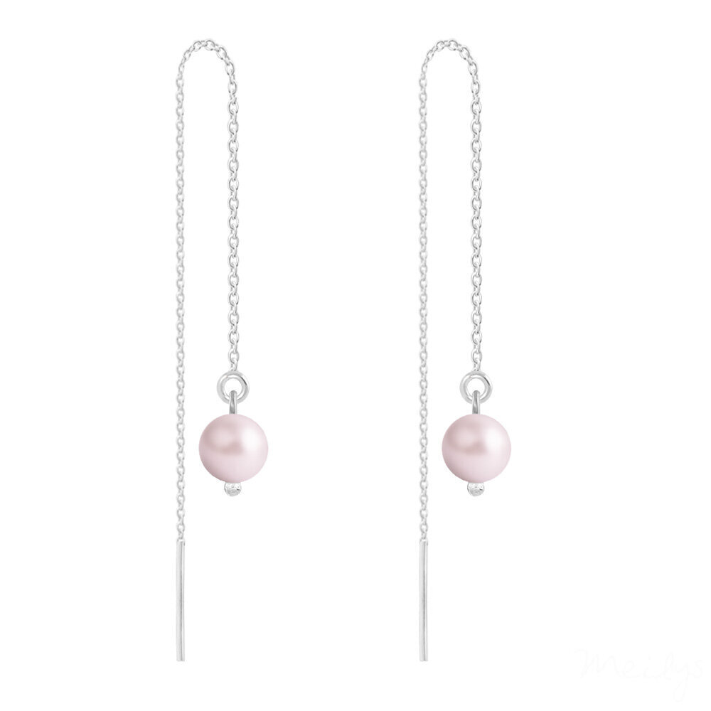 Hopeakorvakorut Chain Pearl, Pastel Rose hinta ja tiedot | Korvakorut | hobbyhall.fi