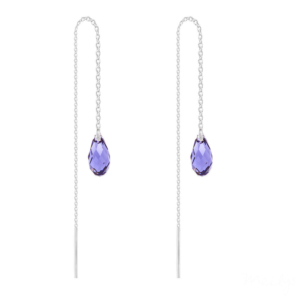 Hopeakorvakorut Briolette Chain, Tanzanite hinta ja tiedot | Korvakorut | hobbyhall.fi