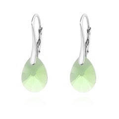 Hopeakorvakorut Pear Xilion Cut, Peridot hinta ja tiedot | Korvakorut | hobbyhall.fi