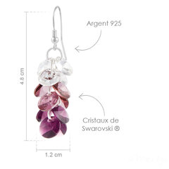 Hopeakorvakorut Rivoli 3 Colors, Amethyst hinta ja tiedot | Meilys Muoti | hobbyhall.fi