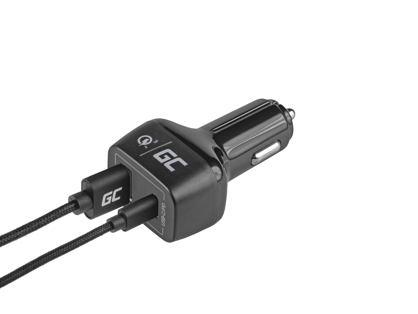 Green Cell In-Car Charger with USB-C Power Delivery + USB Quick Charge 3.0 hinta ja tiedot | Puhelimen laturit | hobbyhall.fi