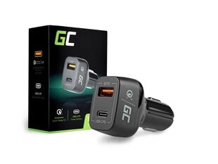 Green Cell In-Car Charger with USB-C Power Delivery + USB Quick Charge 3.0 hinta ja tiedot | Green Cell Matkapuhelimet ja tarvikkeet | hobbyhall.fi