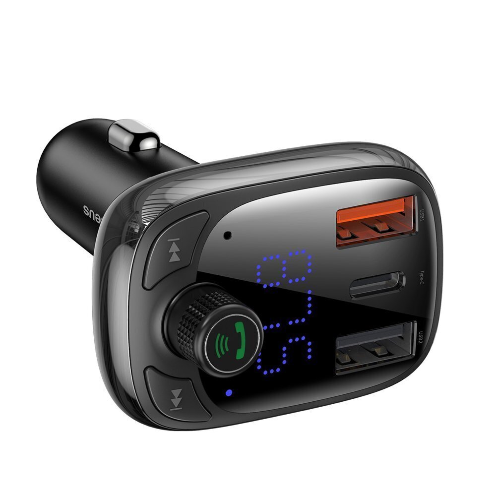 Base T-tyyppinen Bluetooth FM-lähetin MP3-autolaturi 2x Type C QC 4.0 hinta ja tiedot | Puhelimen laturit | hobbyhall.fi
