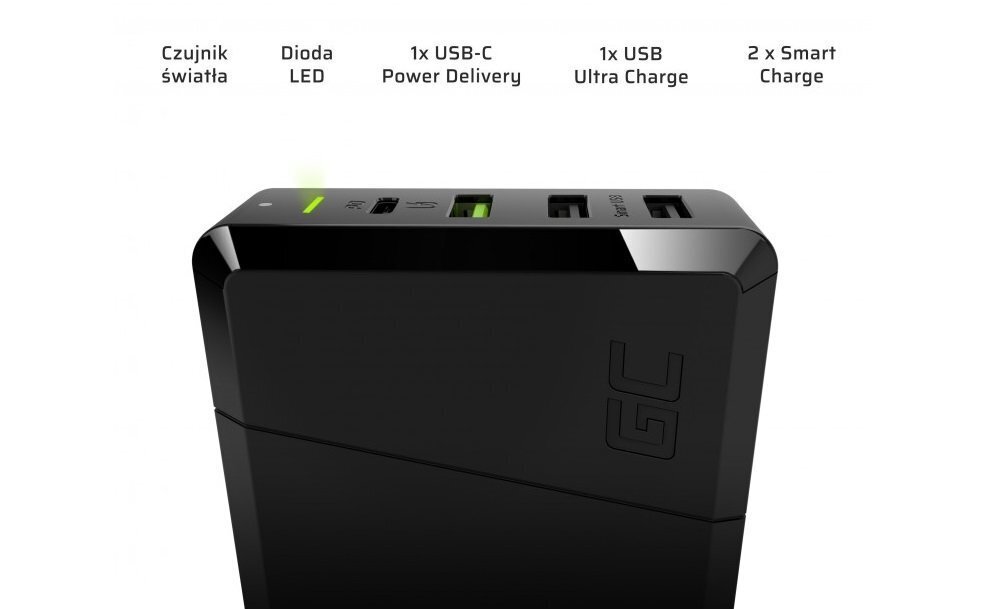 Green Cell Power Source laturi, USB-C PD, 3A hinta ja tiedot | Puhelimen laturit | hobbyhall.fi