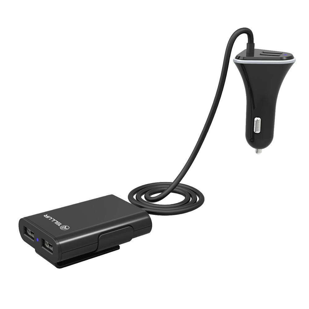 Autolaturi Tellur 4*USB, 9.6A, 1.8m, musta hinta ja tiedot | Puhelimen laturit | hobbyhall.fi