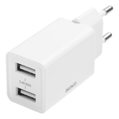 Deltaco USB-AC174, 2x USB-A, 2,4 A hinta ja tiedot | Puhelimen laturit | hobbyhall.fi