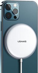 Usams CD160 W2 MagSafe langaton laturi Apple -puhelimille 15W / 3A hopea hinta ja tiedot | Puhelimen laturit | hobbyhall.fi