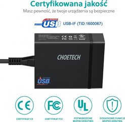 Choetech PD72-1C3U BLACK hinta ja tiedot | Puhelimen laturit | hobbyhall.fi