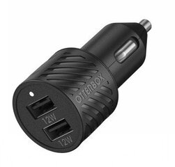 OTTERBOX CAR CHARGER 24W – 2 X USB A 12W BLACK hinta ja tiedot | Puhelimen laturit | hobbyhall.fi