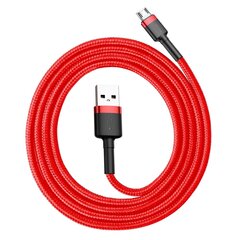 Kaapeli Baseus USB Durable Nylon Braided Wire Usb / Micro Usb Qc3.0 2.4A 1M, punainen CAMKLF-B09 hinta ja tiedot | Puhelinkaapelit | hobbyhall.fi