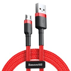 Kaapeli Baseus USB Durable Nylon Braided Wire Usb / Micro Usb Qc3.0 2.4A 1M, punainen CAMKLF-B09 hinta ja tiedot | Puhelinkaapelit | hobbyhall.fi