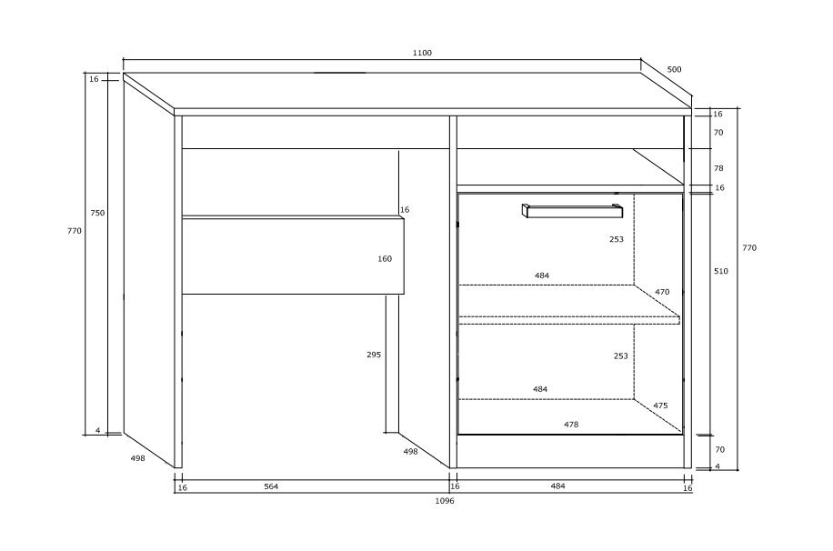 Työpöytä Meblocross Maximus 1D, tammi/valkoinen hinta ja tiedot | Tietokonepöydät ja työpöydät | hobbyhall.fi