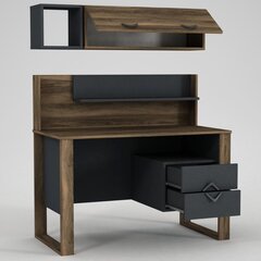 Kalune Design Bumerang -työpöytä ja hylly, ruskea/harmaa hinta ja tiedot | Tietokonepöydät ja työpöydät | hobbyhall.fi
