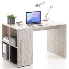 FMD Pöytä sivuhyllyillä 117x73x75 cm hiekkatammi hinta ja tiedot | Tietokonepöydät ja työpöydät | hobbyhall.fi