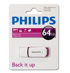 Muistitikku Philips USB 2.0 Snow Edition (violetti) 64 GB hinta ja tiedot | Muistitikut | hobbyhall.fi