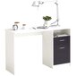 FMD Työpöytä vetolaatikolla 123x50x76,5 cm valkoinen ja musta hinta ja tiedot | Tietokonepöydät ja työpöydät | hobbyhall.fi