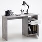 FMD Työpöytä vetolaatikolla 123x50x76,5 cm betoni ja valkoinen hinta ja tiedot | Tietokonepöydät ja työpöydät | hobbyhall.fi