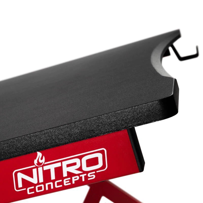 Pelipöytä Nitro Concepts D12, musta/punainen hinta ja tiedot | Tietokonepöydät ja työpöydät | hobbyhall.fi