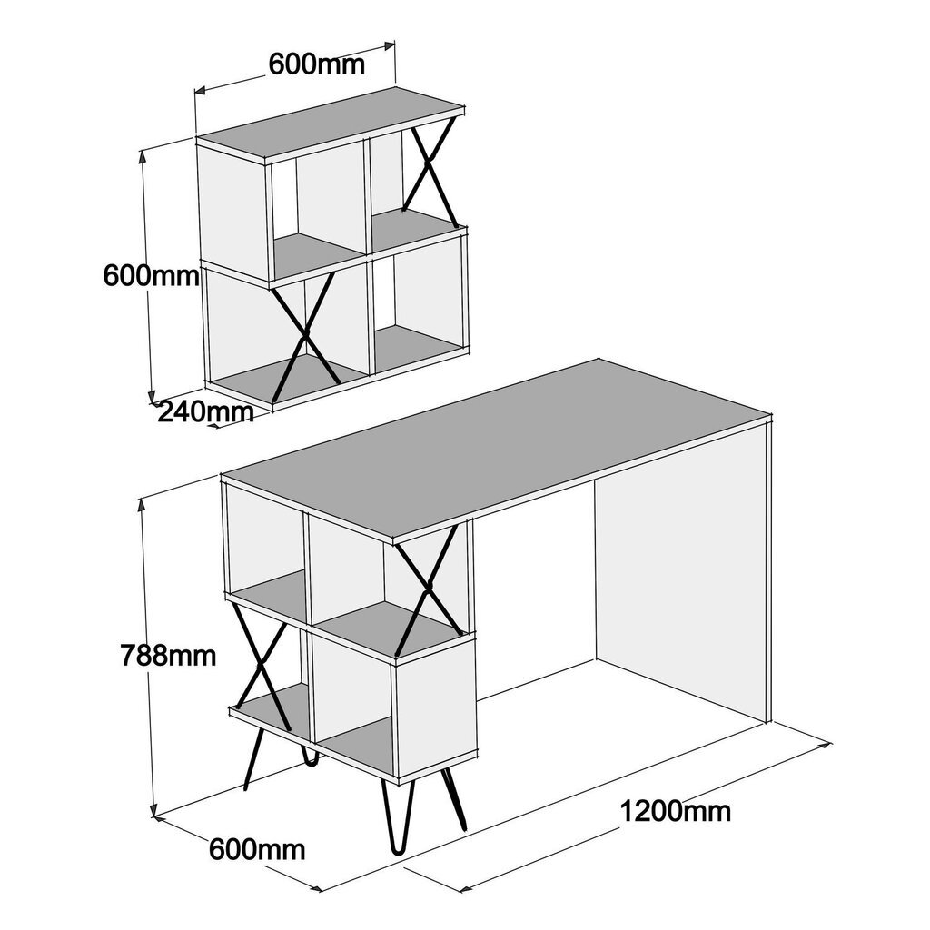 Extra 2 -työpöytä, beige hinta ja tiedot | Tietokonepöydät ja työpöydät | hobbyhall.fi