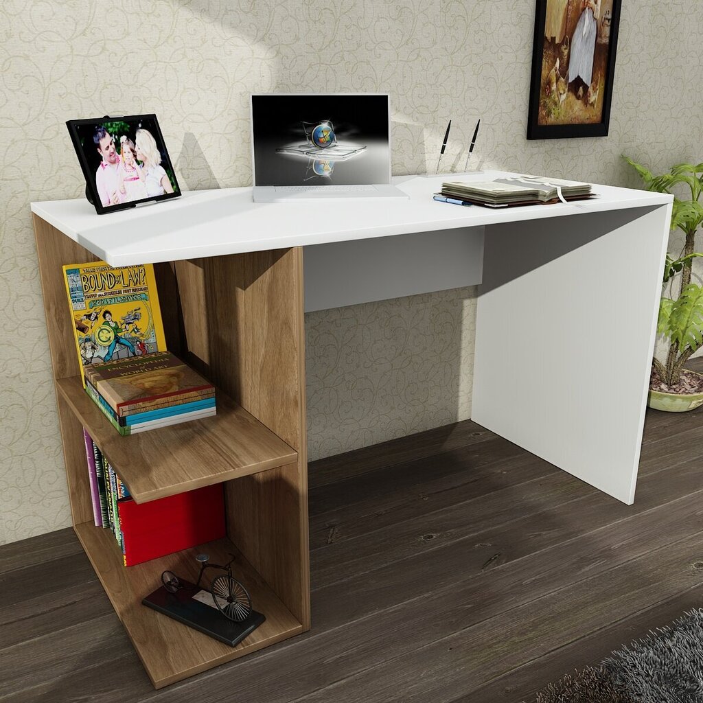 Elegance-työpöytä, valkoinen hinta ja tiedot | Tietokonepöydät ja työpöydät | hobbyhall.fi
