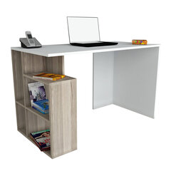 Labran-työpöytä, valkoinen/ruskea hinta ja tiedot | Tietokonepöydät ja työpöydät | hobbyhall.fi