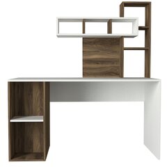 Coral-työpöytä, valkoinen/ruskea hinta ja tiedot | Tietokonepöydät ja työpöydät | hobbyhall.fi