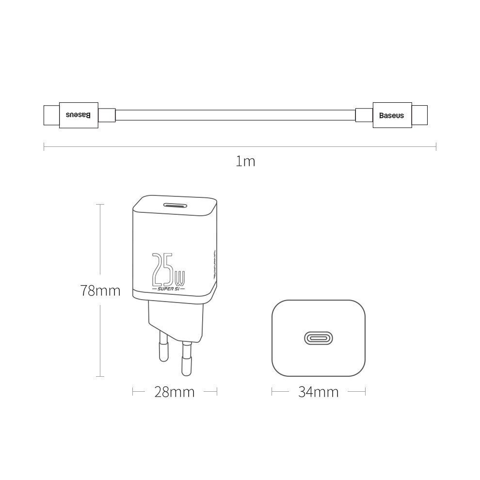 Adapteri Baseus TZCCSUP-L01 hinta ja tiedot | Puhelimen laturit | hobbyhall.fi