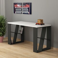 Kalune Design 855 (I) -työpöytä, valkoinen/harmaa hinta ja tiedot | Tietokonepöydät ja työpöydät | hobbyhall.fi