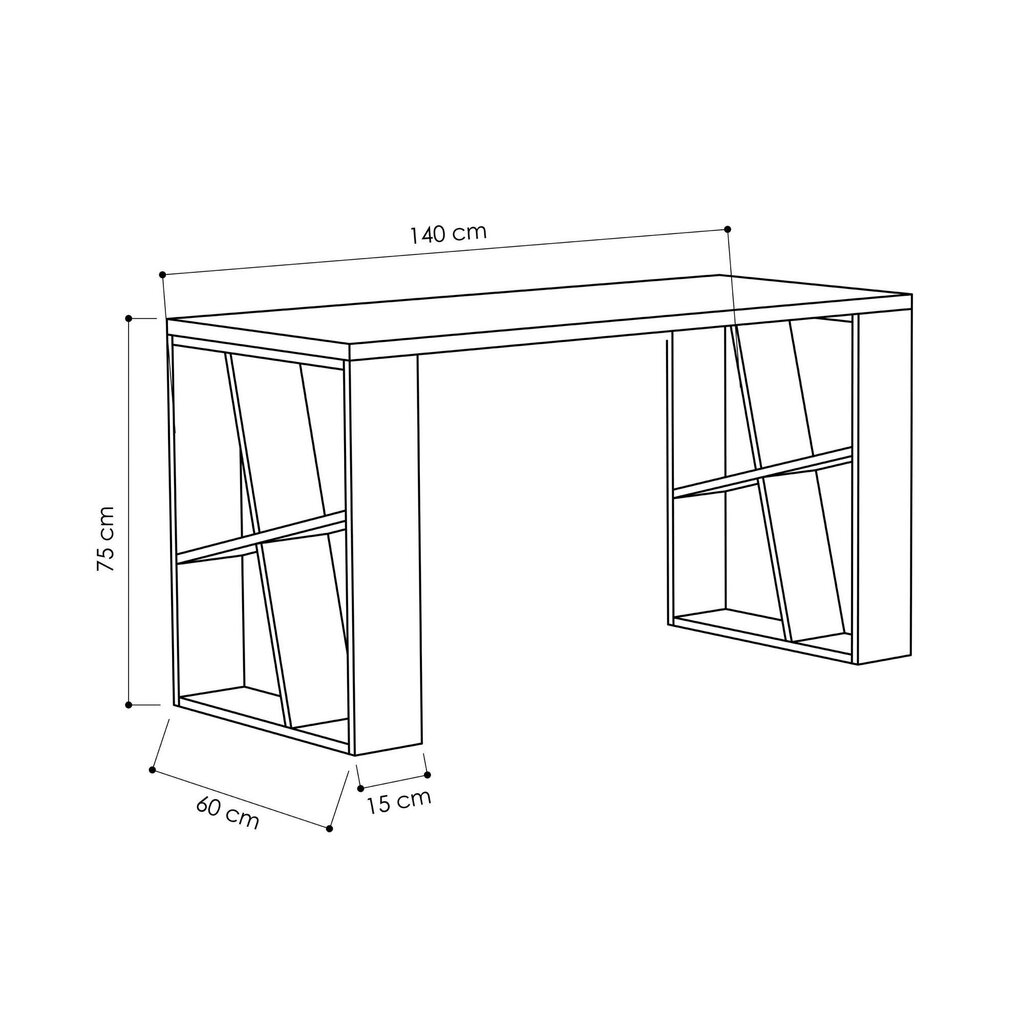 Kalune Design 855 (I) -työpöytä, valkoinen/harmaa hinta ja tiedot | Tietokonepöydät ja työpöydät | hobbyhall.fi