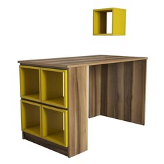 Kalune Design CT5 -työpöytä, ruskea/keltainen hinta ja tiedot | Tietokonepöydät ja työpöydät | hobbyhall.fi