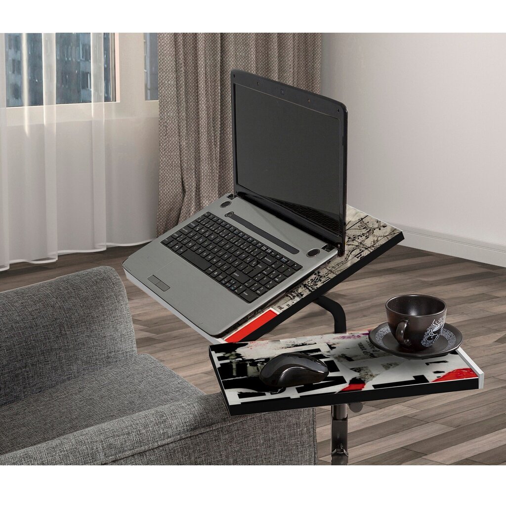 Kalune Design 863 (I) -työpöytä kannettavalle tietokoneelle, musta/harmaa hinta ja tiedot | Tietokonepöydät ja työpöydät | hobbyhall.fi