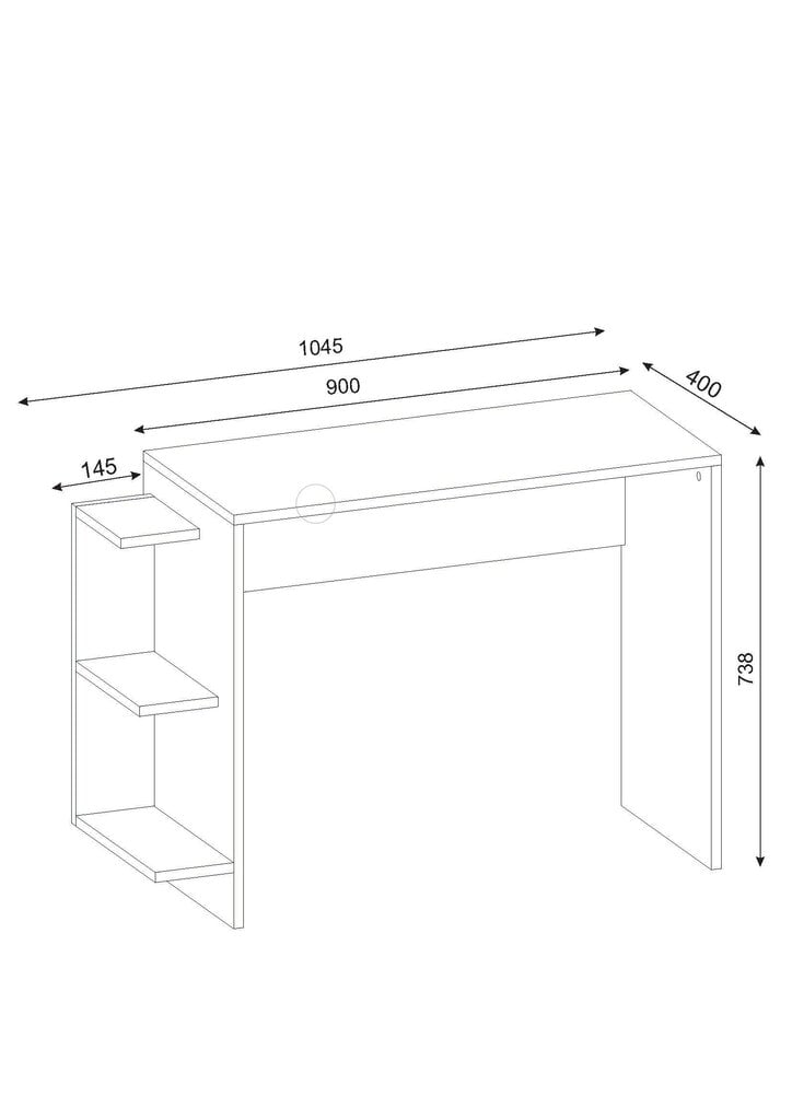 Kalune Design 731 -työpöytä, 73,5 cm, valkoinen hinta ja tiedot | Tietokonepöydät ja työpöydät | hobbyhall.fi