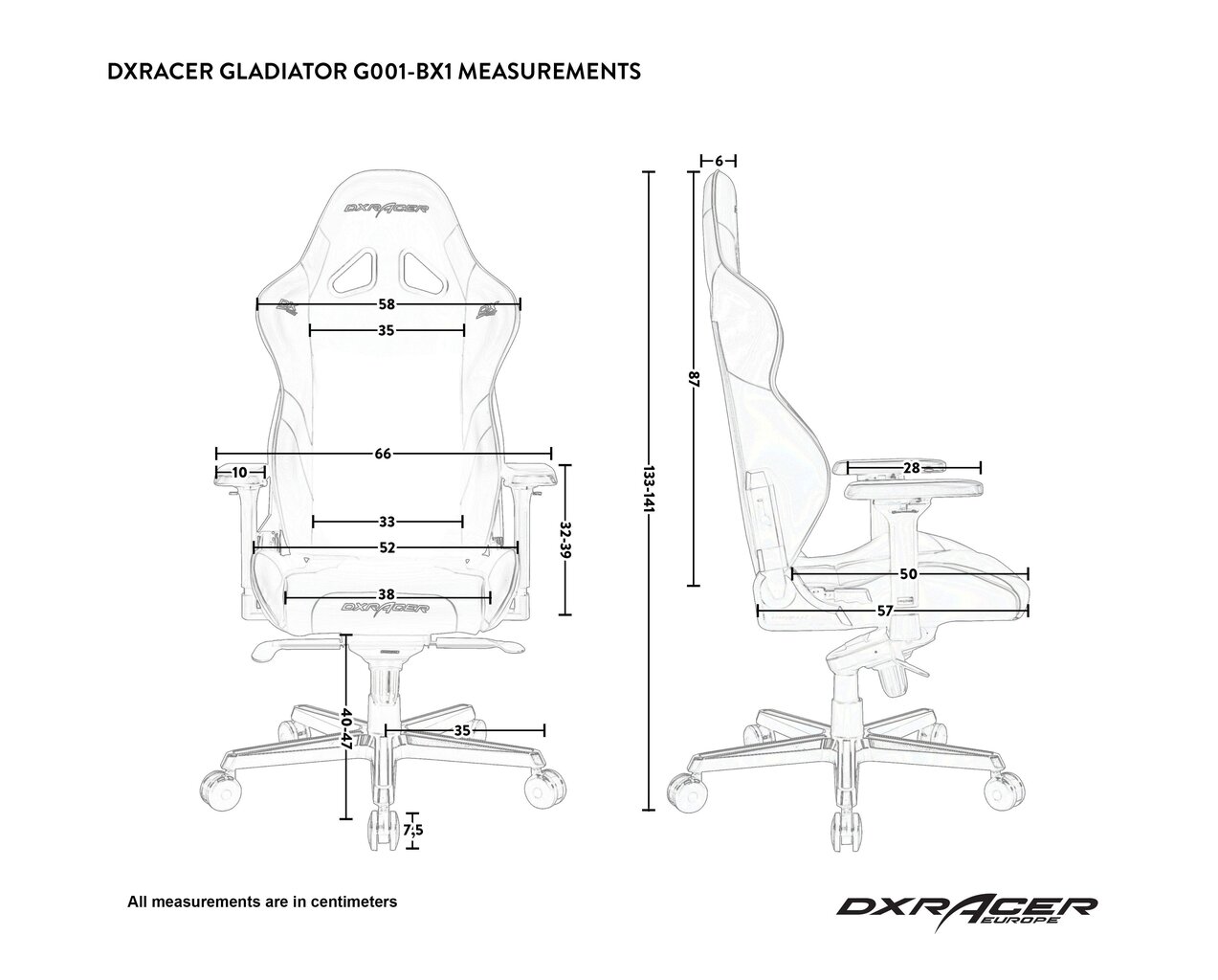 Pelituoli DXRacer Gladiator Series G001-N, musta hinta ja tiedot | Toimistotuolit | hobbyhall.fi