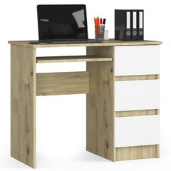 Akord A-6 90 työpöytä, ruskea/valkoinen hinta ja tiedot | Tietokonepöydät ja työpöydät | hobbyhall.fi