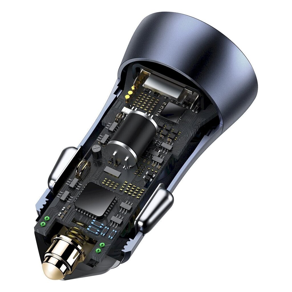 Baseus Golden Contactor Pro autolaturi, USB + USB-C, QC4.0+, PD, SCP, 40 W (tummanharmaa) kaapelilla Type-C - iP 1m musta hinta ja tiedot | Puhelimen laturit | hobbyhall.fi
