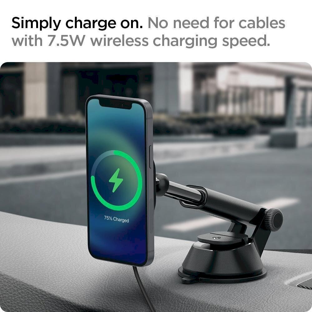 SPIGEN ITS35W ONETAP MAGNETIC MAGSAFE DASHBOARD CHARGER 7.5W BLACK hinta ja tiedot | Puhelimen laturit | hobbyhall.fi