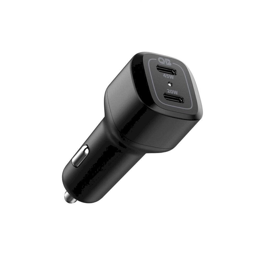 SPIGEN PC2000 POWERARC 2-PORT CAR CHARGER PD45W/QC3.0 BLACK hinta ja tiedot | Puhelimen laturit | hobbyhall.fi