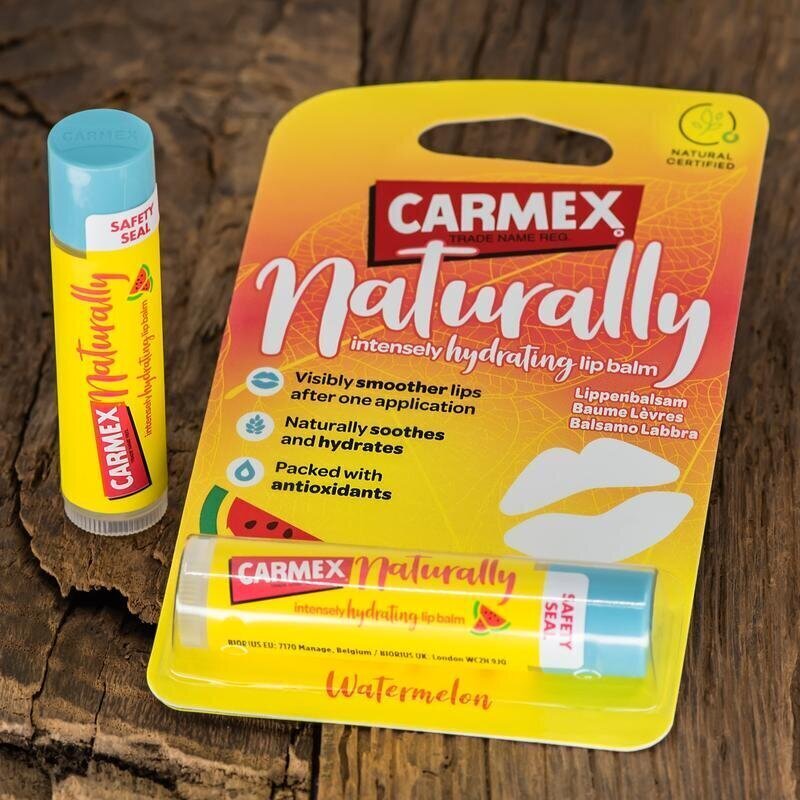 Carmex Naturally huulibalsami 4,25 g, Watermelon hinta ja tiedot | Huulipunat, huulikiillot ja huulirasvat | hobbyhall.fi