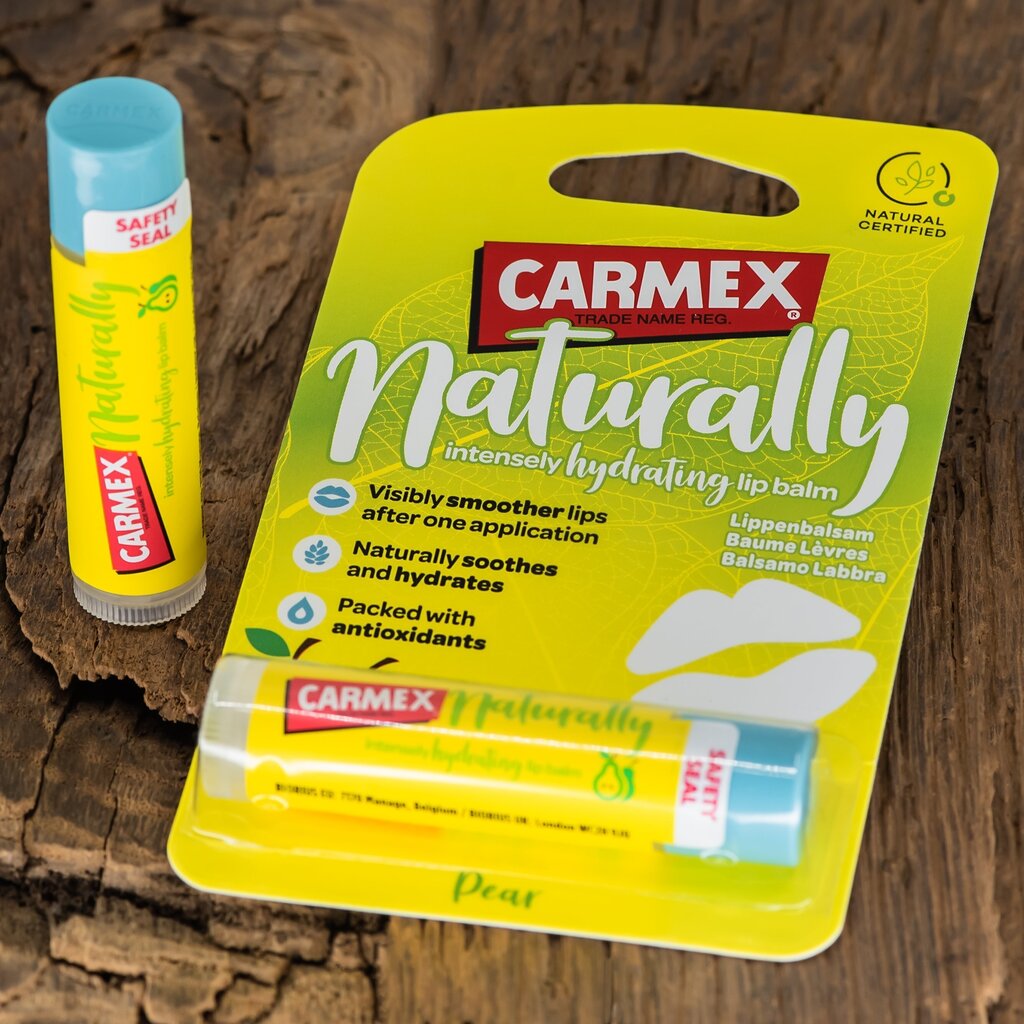 Carmex Naturally huulibalsami 4,25 g, Pear hinta ja tiedot | Huulipunat, huulikiillot ja huulirasvat | hobbyhall.fi