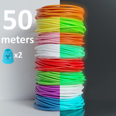 Pimeässä hohtava filamentti 3D-kynään, 50 m, sisältää sormisuojan, PLA muovifilamentti, FantasyHome hinta ja tiedot | Älylaitteiden lisätarvikkeet | hobbyhall.fi