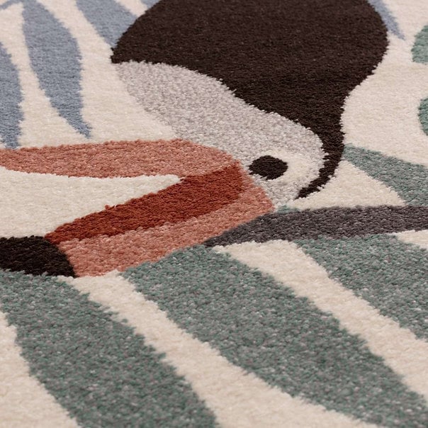 Lastenhuoneen matto, linnut ja lehdet, 160 x 230 x 1 cm, monivärinen hinta ja tiedot | Isot matot | hobbyhall.fi