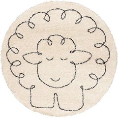 Lastenhuoneen matto, pörröinen lammas, 160 x 160 x 1 cm, beige hinta ja tiedot | Isot matot | hobbyhall.fi