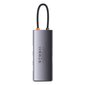 Metallinen USB-C-telakka 6in1 HDMI 3xUSB 3.2 Power Delivery VGA, harmaa hinta ja tiedot | Adapterit | hobbyhall.fi